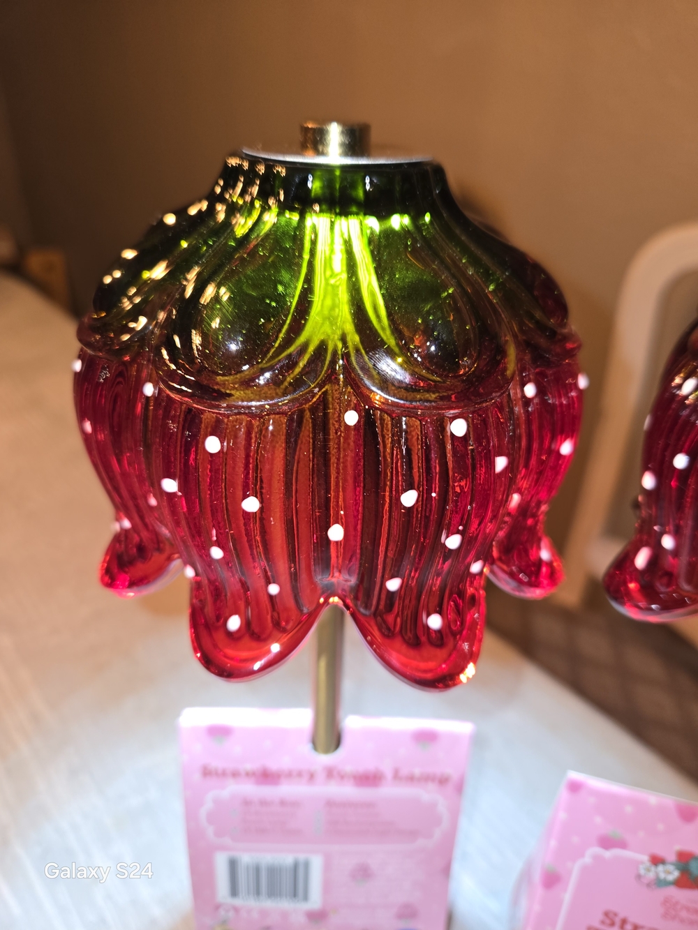 Strawberry Shortcake Strawberry Touch Lamp 3 Light Temps Glass Top New - Picture 5 of 8